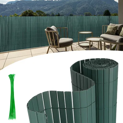 Produktbild von TolleTour PVC Sichtschutzmatte UV-Schutz Sichtschutzzaun Balkon Terrasse Windschutz Sichtschutz Outdoor Balkonverkleidung Wetterfest für Balkon Garten Markise Zaun Terrasse Grün 100x800cm