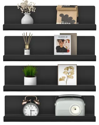 Imagen del producto de Juego de 4 estanterías de pared de plástico para decoración