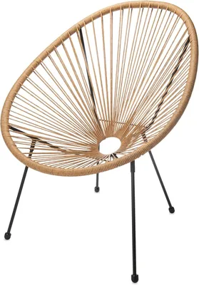 Produktbild von sunnypillow Acapulco Gartenstuhl | gemütlicher Loungesessel für Wohnzimmer, Terrasse, Garten, Balkon Sessel Stuhl | Beige