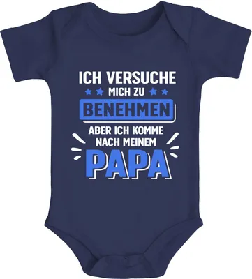 Produktbild von Baby Body bedruckt mit Spruch Ich versuche mich zu benehmen witzige Sprüche Baumwolle Jungen & Mädchen MoonWorks® Jungen navy 6-12 Monate