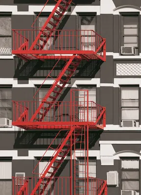 Produktbild von Fototapete Feuerleiter Rot, New York