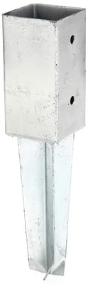 Image de Alberts 211851 Douille de sol | pour poteaux en bois carrés, à enfoncer | galvanisé à chaud | 71 x 71 mm