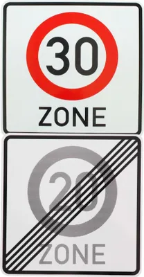 Produktbild von Original 2 x Verkehrsschild 274.2-20 Ende 20 Zone 274.1 30 Zone Verkehrszeichen Straßenschild Geburtstagschild Schild Temposchild Zonenschild Schilder
