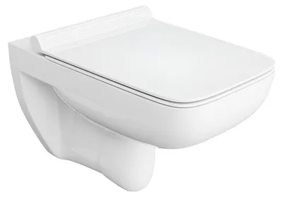 Produktbild von Wand-WC mit WC-Sitz aus Sanitärkeramik und Duroplast, Weiß, 52x35x36 cm