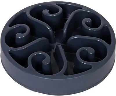 Produktbild von Famanu Anti-Schlingnapf für Hunde und Katzen - Slow Feeder Futterstation Ø20 cm - rutschfest und spülmaschinengeeignet - dunkelgrau