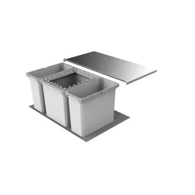 Immagine prodotto di Cox Box 2T/800-3 selezionatore di rifiuti con tripla separazione per armadio da 80 cm di larghezza / cestino per rifiuti / raccoglitore di rifiuti / cestino per rifiuti