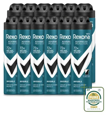 Image de 12 sprays déodorants invisibles Rexona Men Advanced Protection - 150 ml - Pack de 12