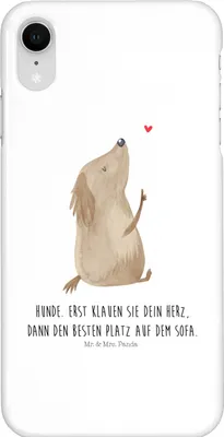 Produktbild von Mr. & Mrs. Panda Iphone XR Handyhülle Hund Liebe - Weiß - Geschenk, Hunde, Premium Kunststoff, Herz, Handy Case, Sprüche