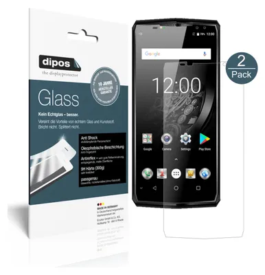 Produktbild von 2x Schutzfolie für Oukitel K10 matt - Anti-Shock 9H Folie dipos Glass