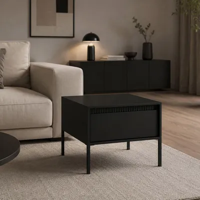 Immagine prodotto di Kasinela - Tavolino da Salotto, 68x48x68h cm Nero, un Cassetto