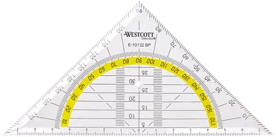 Produktbild von Westcott E-10132 BP-I Geometriedreieck aus Kunststoff, bruchsicher, transparent,