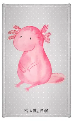 Produktbild von Mr. & Mrs. Panda Handtuch Axolotl Niedlich - Grau Pastell - Geschenk, Frotteetuch, Kleines, Freundin, Klein, Axolot, Lebensweisheit, gäste wc, Zufrieden, Liebe