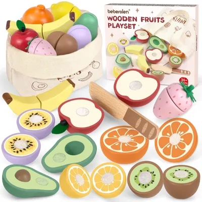 Produktbild von Holzspielzeug Lebensmittelset für Kinderküche Obst & Gemüse