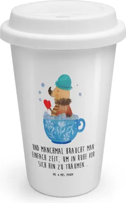 Produktbild von Mr. & Mrs. Panda Thermobecher To Go Nachtfalter Schaumbad - Weiß - Geschenk, Kaffeebecher, Bad, WC, Tasse, ToGo, Becher, Badezimmer, Coffee, Baden, Lustige Sprüche