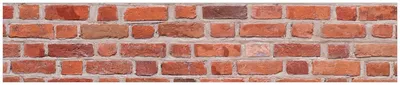 Produktbild von Wallario Küchenrückwand aus Glas, Größe: 250 x 50 cm, Motiv: Rote Ziegelsteinwand - Backsteine | Spritzschutz | abwischbar | pflegeleicht | in