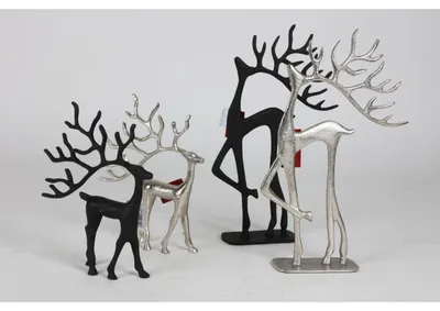 Image de 6x BURI Renne Métal Décoration Christmas Figures Fenêtre Table Avent Hiver