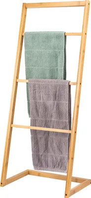 Image de bremermann Porte-serviettes, 4 barres, porte-serviettes, échelle porte-serviettes, bambou