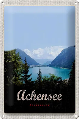 Produktbild von Blechschild Reise 20x30cm Achensee Wandertour Berge See Natur