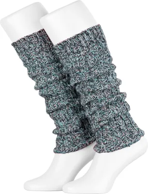 Produktbild von Tobeni 1 Paar Damen-Stulpen Wolle Kuschelig Weich Multicolour Beinwärmer für Frauen Ideal für Sport und Winter, Farbe:Multicolour - Blau, Grösse:One Size