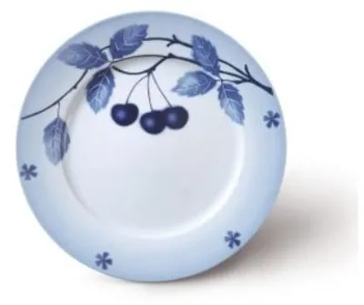 Produktbild von Thun 1794 Flache Schale, tschechisches Porzellan, 30 cm, blaue Kirsche, Thun
