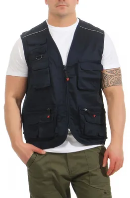Produktbild von Mivaro Herren Sommer Outdoor Weste - Arbeitsweste mit Reißverschluss, viele Taschen, Drytech Futter, atmungsaktiv und leicht, Regular Fit, Größen S bis 5XL