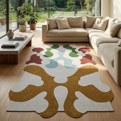 Produktbild von Conceptum Hypnose, Hochwertiger Teppich 160x230 cm, 100% Polyester, Orange, rutschfest
