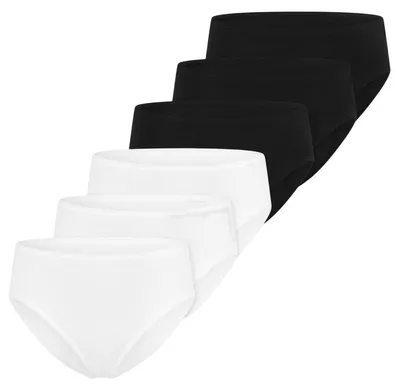 Produktbild von Schiesser 6er Pack Essentials Baumwolle Slip Optimale Passform, Angenehm auf der Haut, Weiche und schmale Abschlüsse schwarz meliert 42