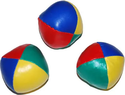 Image de Balle de jonglage 3 pièces multicolore 6cm - taille unique