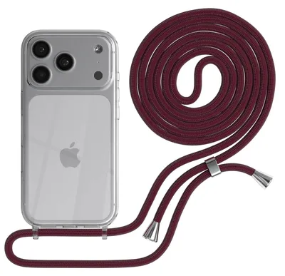 Produktbild von EAZY CASE Handykette mit Hülle für Apple iPhone 17 Pro Backcover Handykette, zum Umhängen in Rot