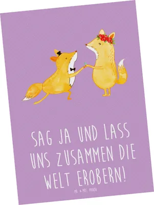 Produktbild von Mr. & Mrs. Panda Postkarte Heiratsantrag Abenteuer - Lavendeltraum - Geschenk, Ansichtskarten, Fotokarte, Geschenke, Verlobungsfeier, Grußkarte, Liebesspruch, Heirat