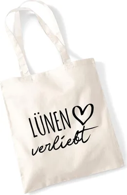 Produktbild von Huuraa Jutebeutel Lünen verliebt 10 Liter Natural Baumwolle Tasche Geschenkidee