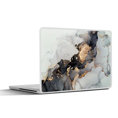Produktbild von MuchoWow® Laptop Aufkleber Sticker Cover Schwarz - Marmor - Luxus - Gold 40x30 cm - Laptop Dekoration - Selbstklebend