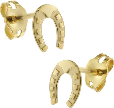 trendor 41855 Kinder Ohrringe Gold 333 / 8K Hufeisen Ohrstecker 1