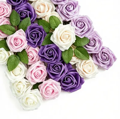 Produktbild von Set mit 30 Kunstblumen, Rosenköpfe