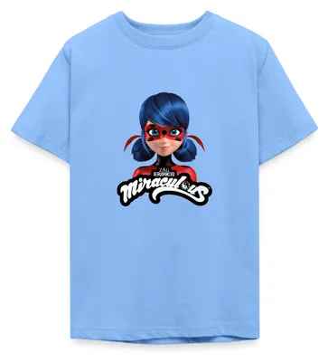 Produktbild von Spreadshirt Miraculous Ladybug Mit Logo Teenager T-Shirt, 152/164 (12-14 Jahre), Himmelblau