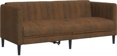 Image de vidaXL Canapé 2 places marron similicuir aspect daim