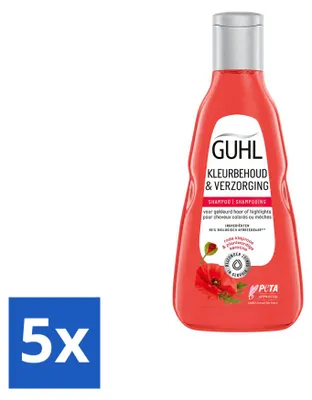 Productafbeelding van 5 x Guhl Kleurbehoudende en verzorgende shampoo - 250 ml - Voordeelverpakking - 5 stuks