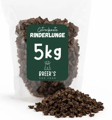 Produktbild von Trainingshappen getrocknet Rinderlunge 5 Kg Hundesnack Kausnack Hundeleckerlie getreidefrei für Hunde natürlich ohne Zusätze