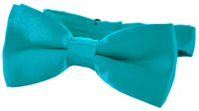 Produktbild von DonDon® Edle Kinder Fliege gebunden und längenverstellbar 9 x 4,5 cm petrol glänzend in Seidenlook