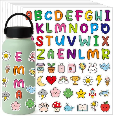 Obrázek produktu pro Sada samolepek s písmeny, 8 listů, 576 samolepek, vhodné pro deníky a scrapbooking