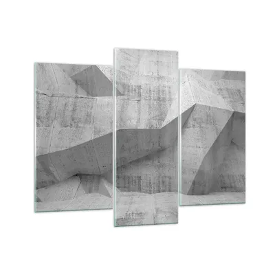 Produktbild von Bilder auf glas - 3 Teile - Beton Wand Grau - 130x100cm - Glasbilder - Wandbilder - Bilder - zum Aufhängen bereit - Wanddekoration aus Glas - Glas Bilder - Wandbild auf Glas - GCB130x100-4183