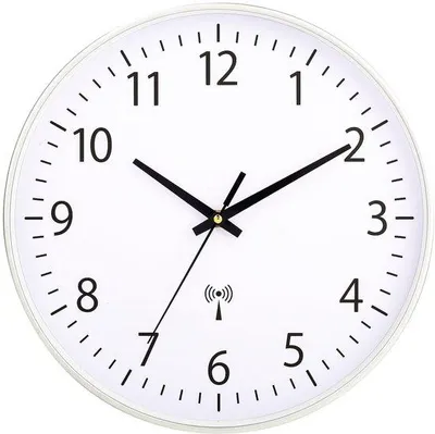 Image de Horloge murale moderne à piles, 30 cm, silencieuse, cadre argenté
