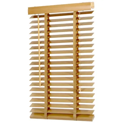 Produktbild von Holzjalousie 50mm lamellen Naturholzfarbe 140x160cm