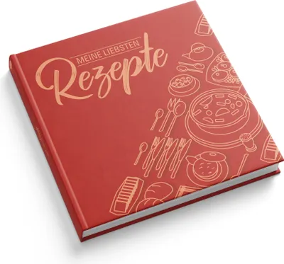 Produktbild von itenga Rezeptbuch Rot "Meine liebsten Rezepte" Kochbuch 88 Seiten 21x21cm