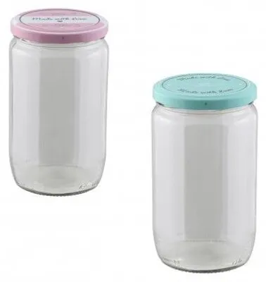 Immagine prodotto di Barattoli per conserve da 948 ml - Set da 12 con coperchio a vite - 16,5 x 10 cm