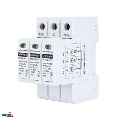 Immagine prodotto di Scaricatore di sovratensione 3P 8kA DC 1000V classe T1T2 SCHELINGER