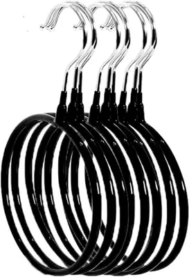 6er Set rutschfeste Schalhalter aus Metall, schwarz