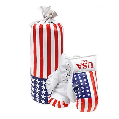 Produktbild von Kinder Boxsack inkl. Box Handschuhe Motiv AMERIKA