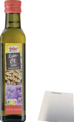Produktbild von Hofgut Leinöl (250ml Flasche) + usy Block