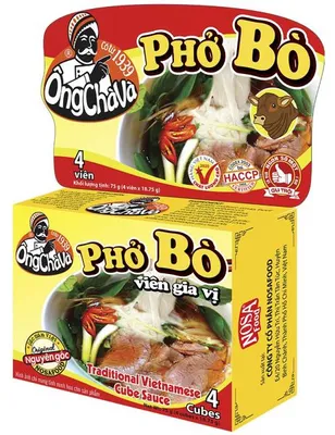 Immagine prodotto di Ong Chava | Cubetti di brodo per Pho di manzo - 75g - Zuppa vietnamita - Miscela di spezie